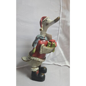 Christmas Decoration Duck Carrying Gift Figurine 7" Tall NEW